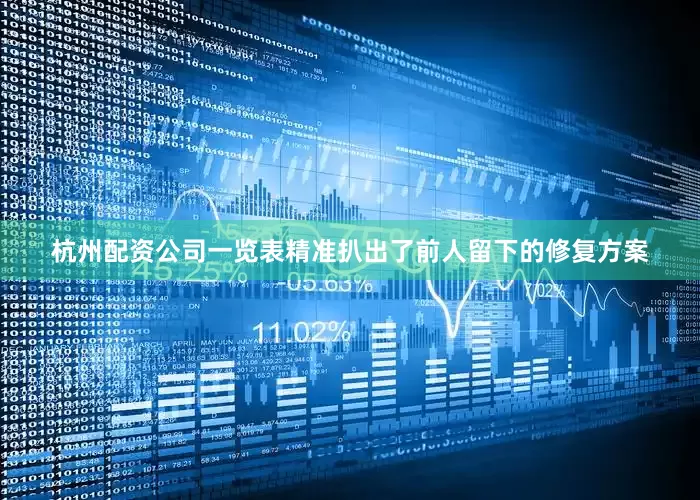 杭州配资公司一览表精准扒出了前人留下的修复方案